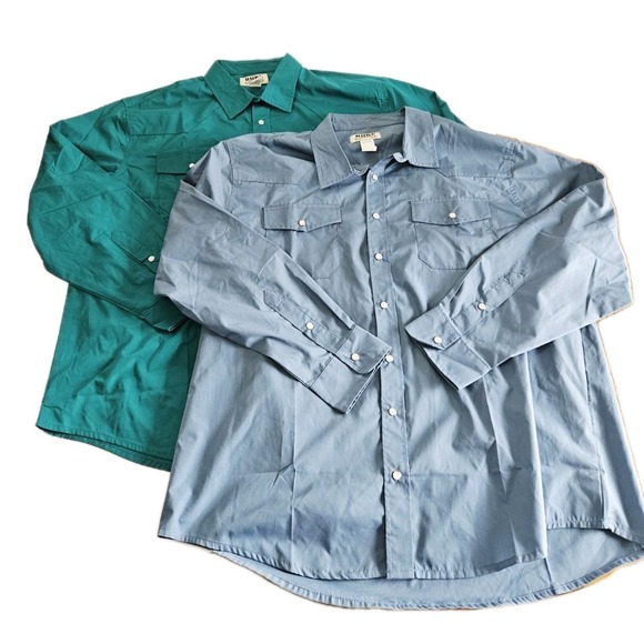 Haband Other - Duke Haband XL Blue/Gray Pearl Snap Button Down Work Shirts Long Sleeve